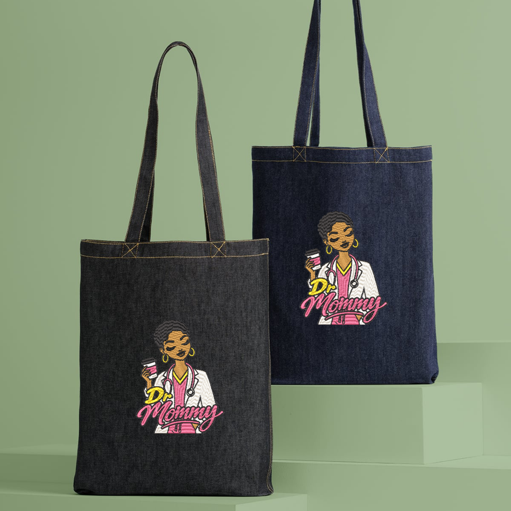 Dr. Mommy Denim Tote Bag