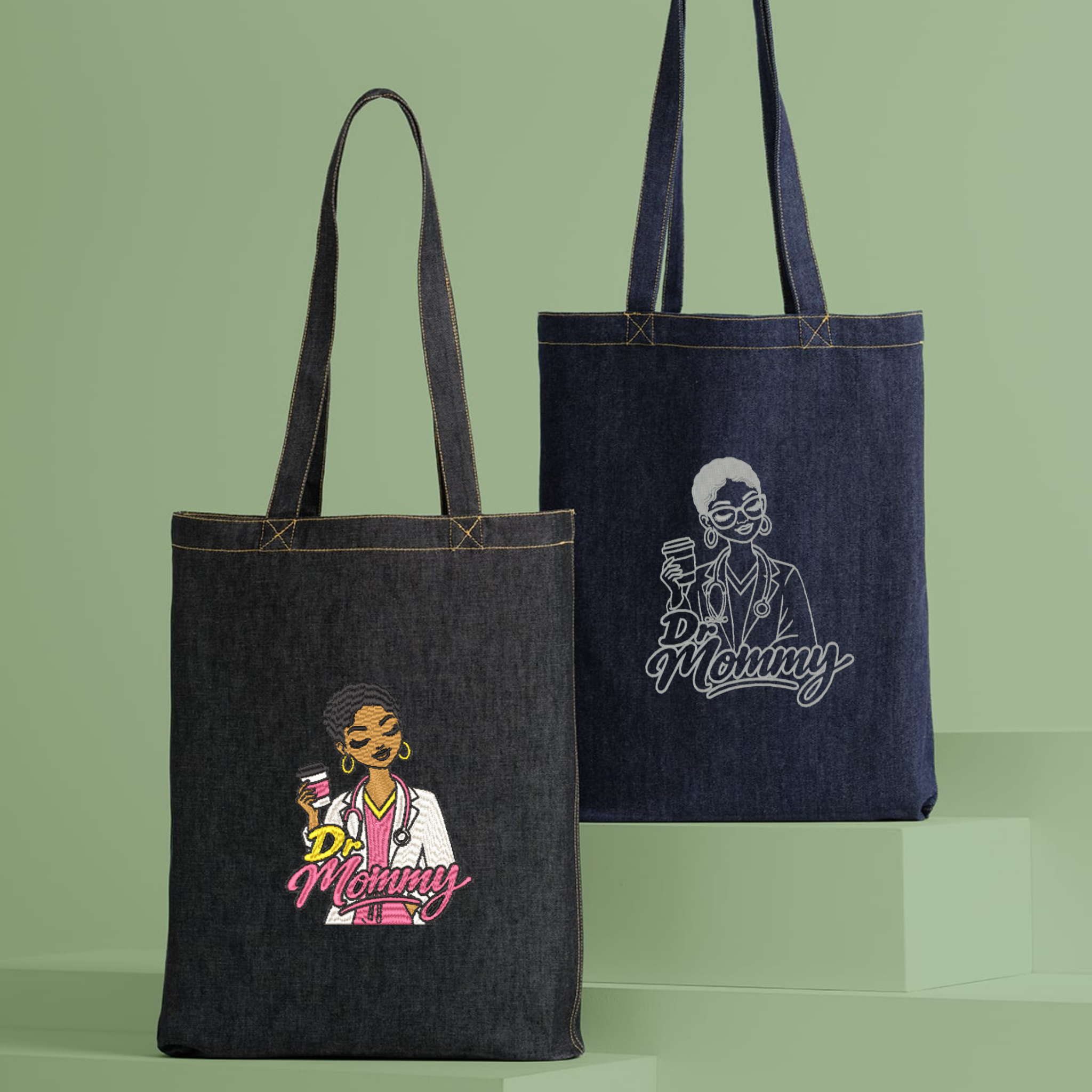Dr. Mommy Denim Tote Bag